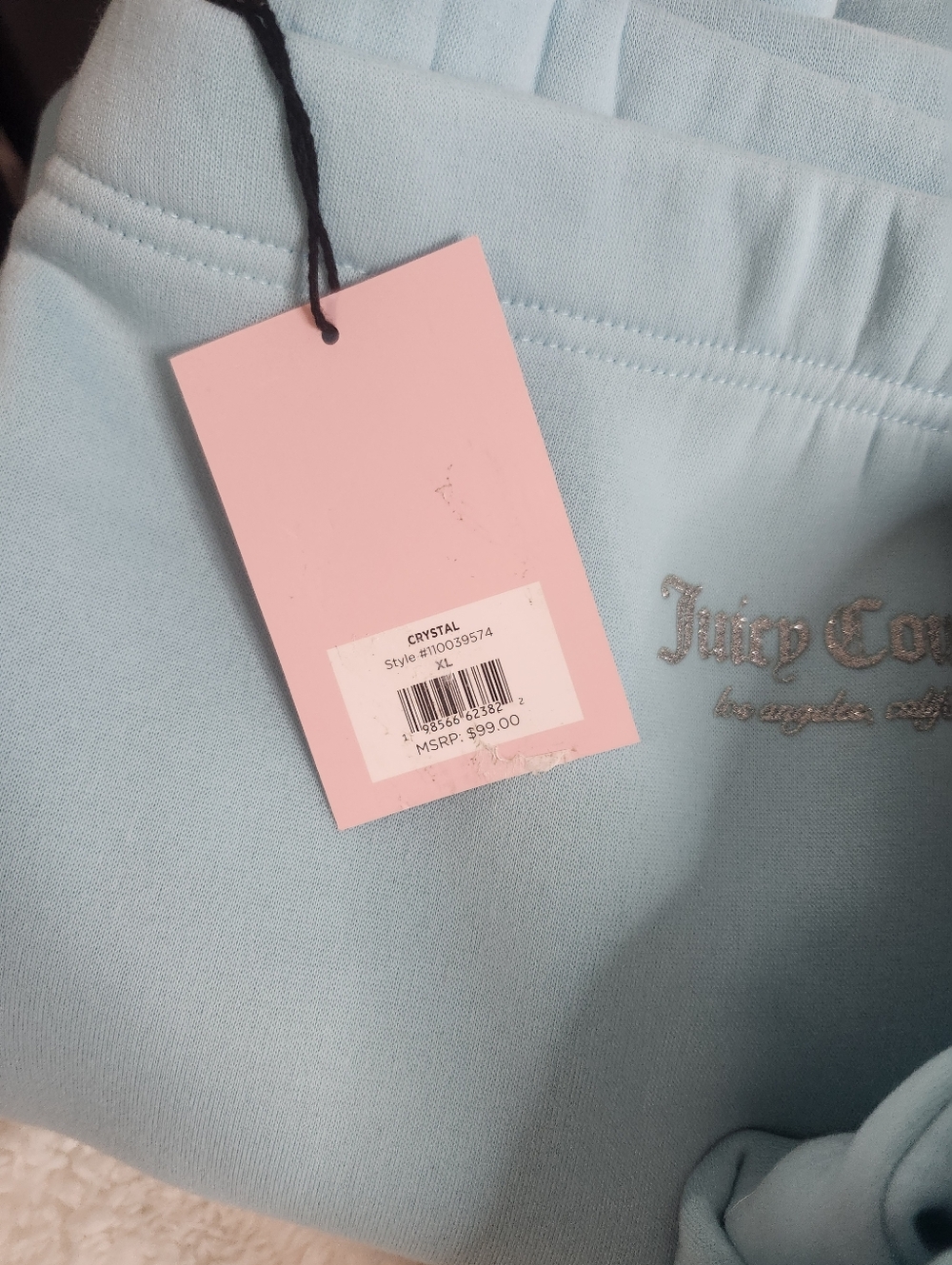 Juicy Couture Sweatpant Set XL Baby Blue Zip Hoodie & Joggers Set - Picture 2 of 9